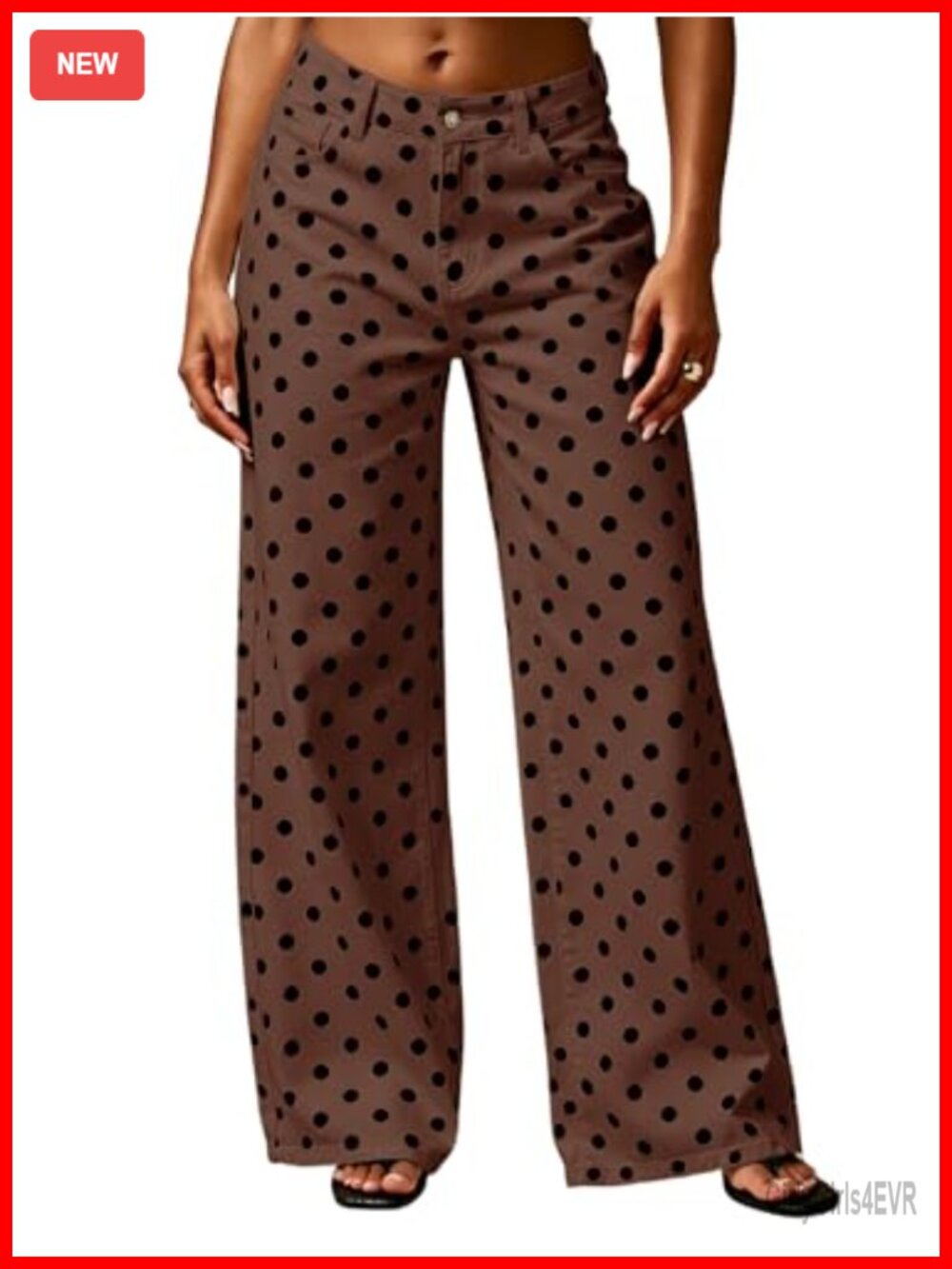 Wide Leg Polka Dot Denim Jeans High Rise Ankle Y2k Boyfriend Pants